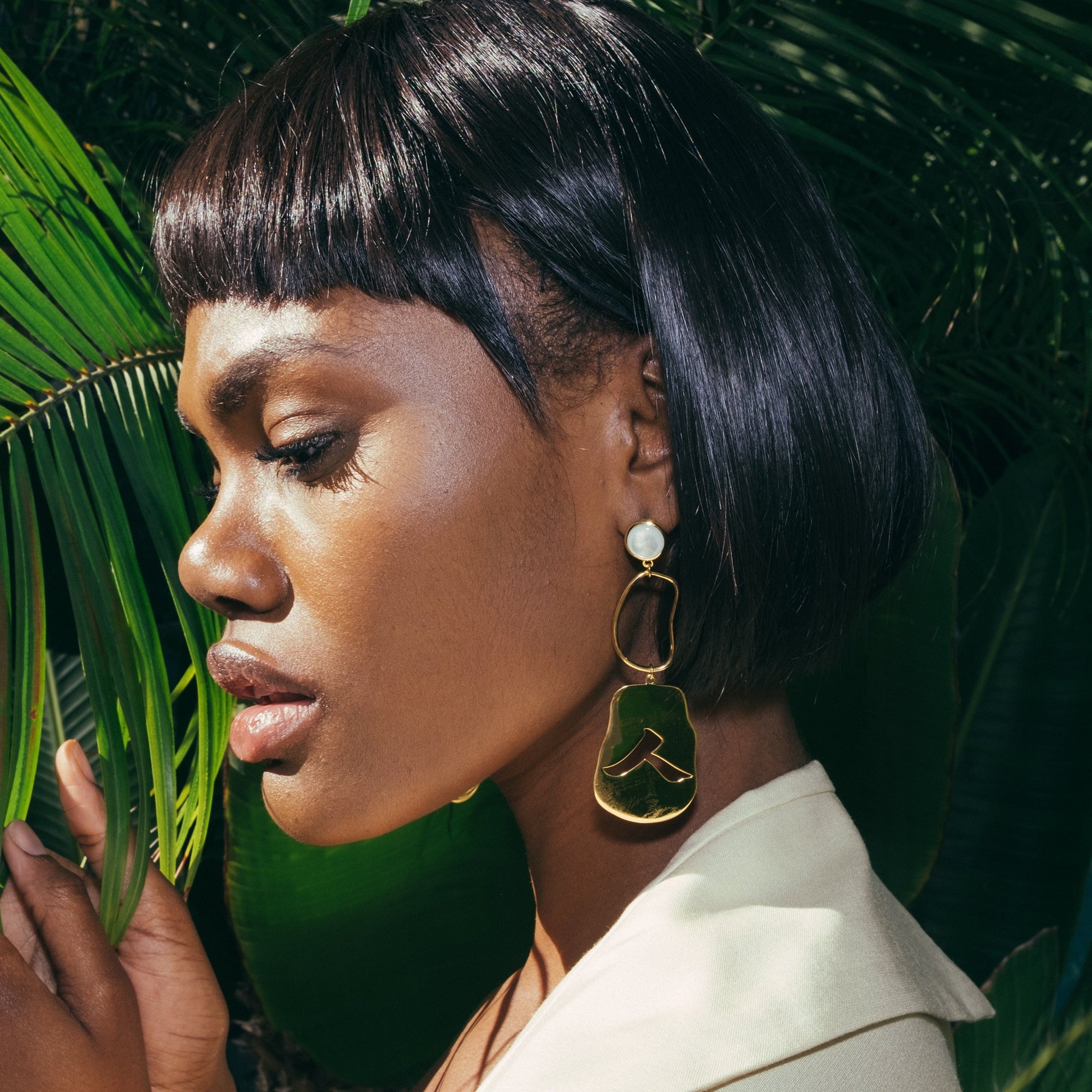 Human Earrings | 18K Gold Plated | Mother of Pearl