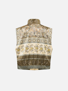 Mulberry Silk Printed Vest | Green