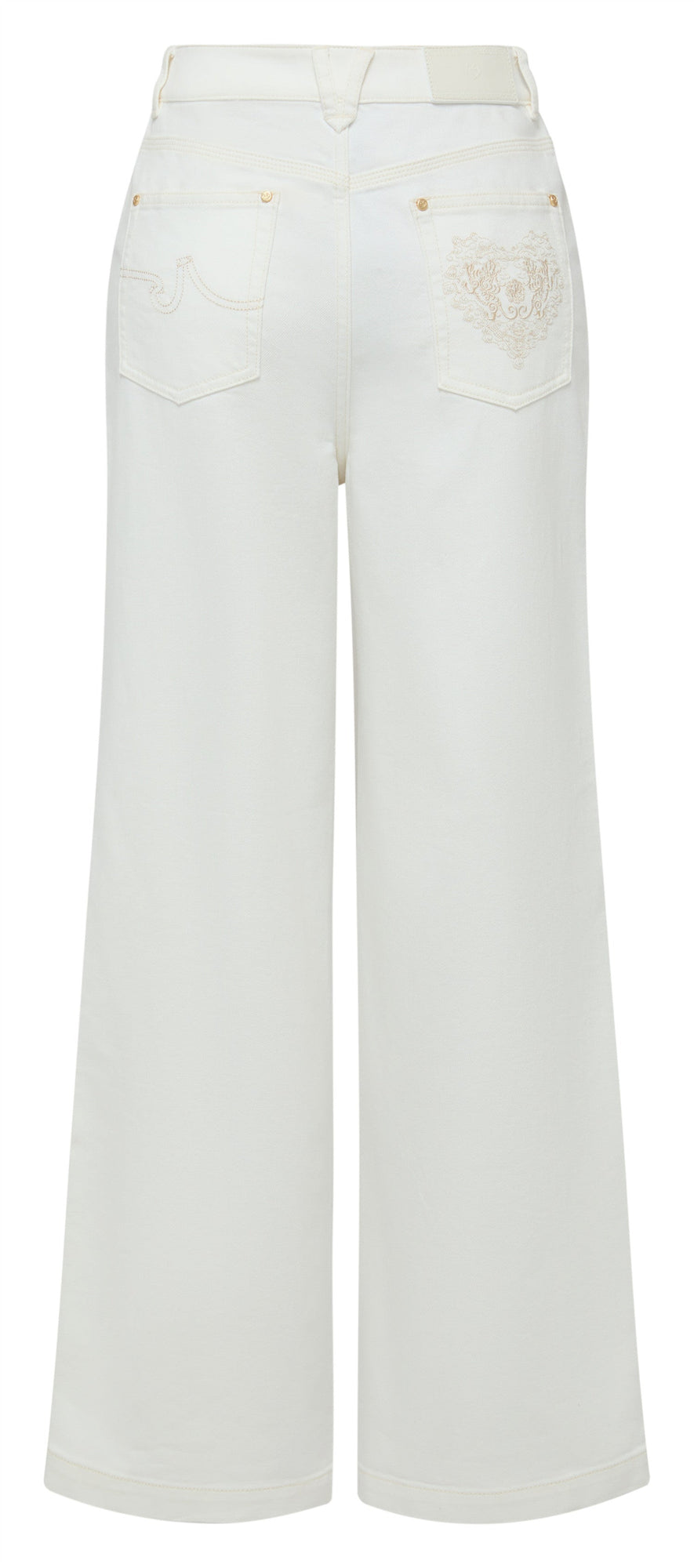 Embroidered Jeans | White