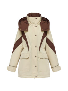Contrast Trim Coat | Beige