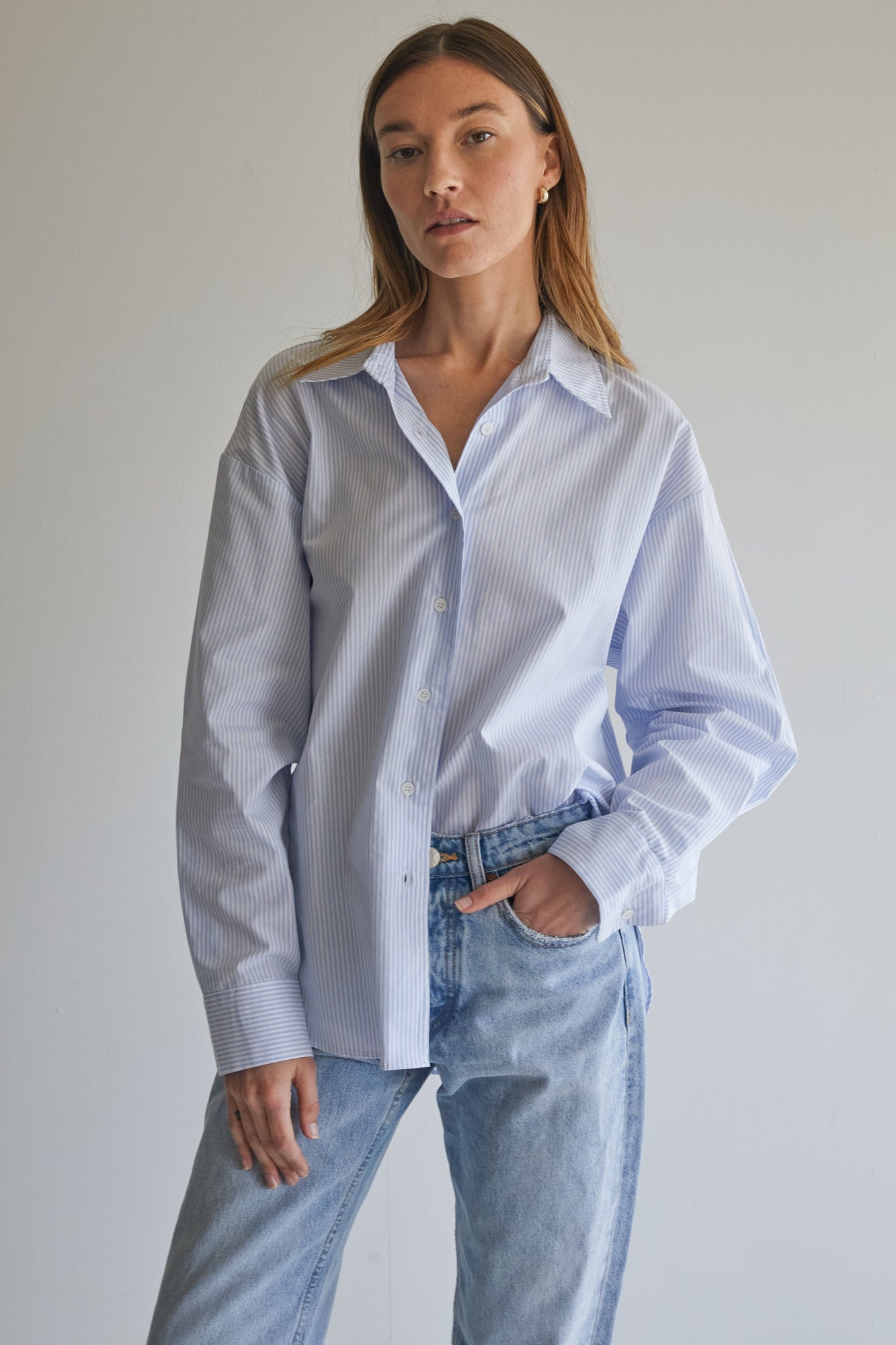 Oversized Long Sleeve Shirt - Almina Concept