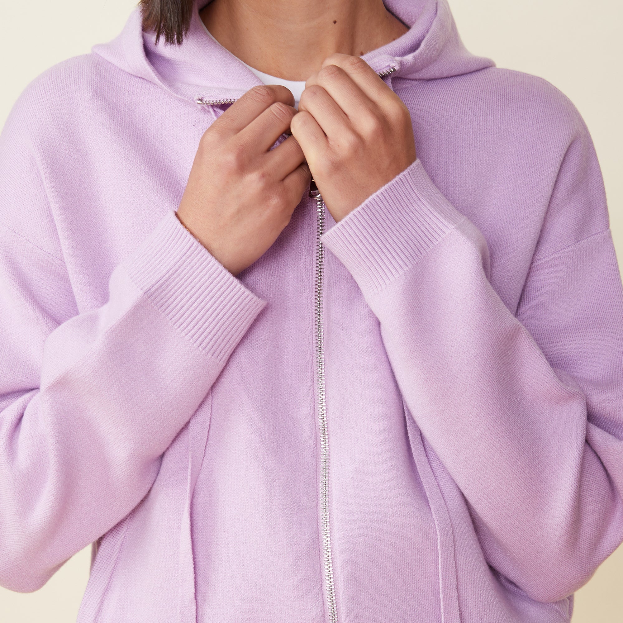 Soft Knit Zip Up Hoody | Women | Lavendula