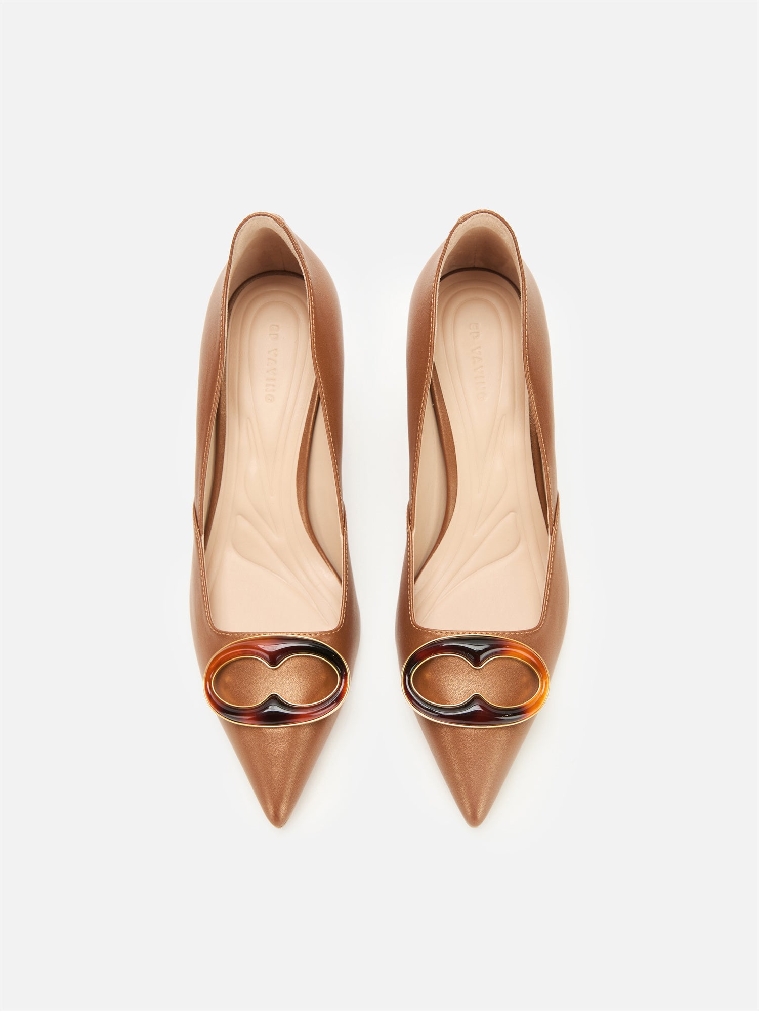 Lucky Knot High-Heeled Flats | Brown