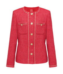 European Imported Tweed Jacket | Red