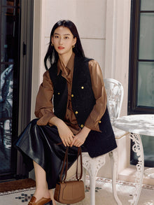 Loose Straight-Cut Vest | Black