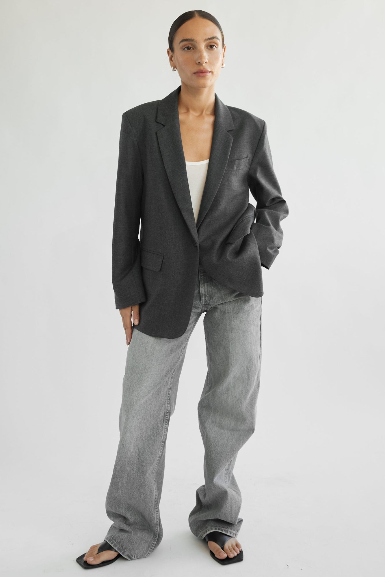 Oversized Wool Blazer - Almina Concept 
