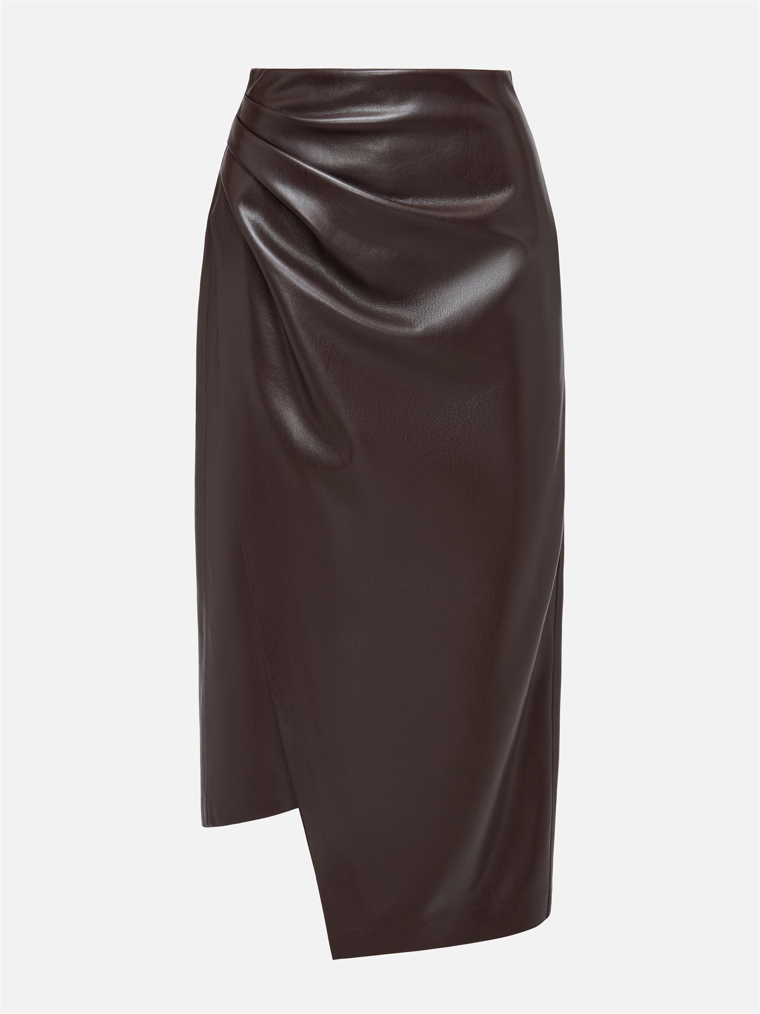Leather Skirt with split | Brown