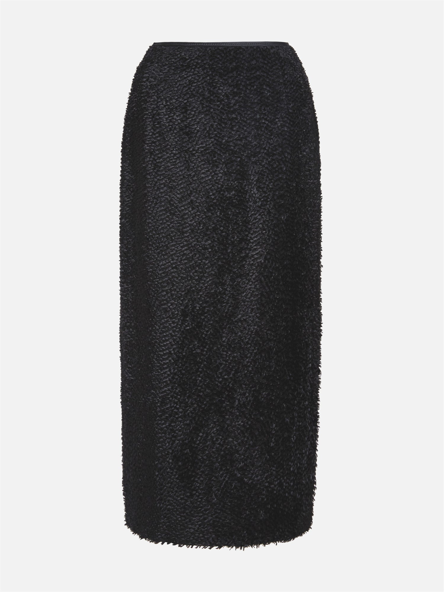 Straight Silk Skirt | Black