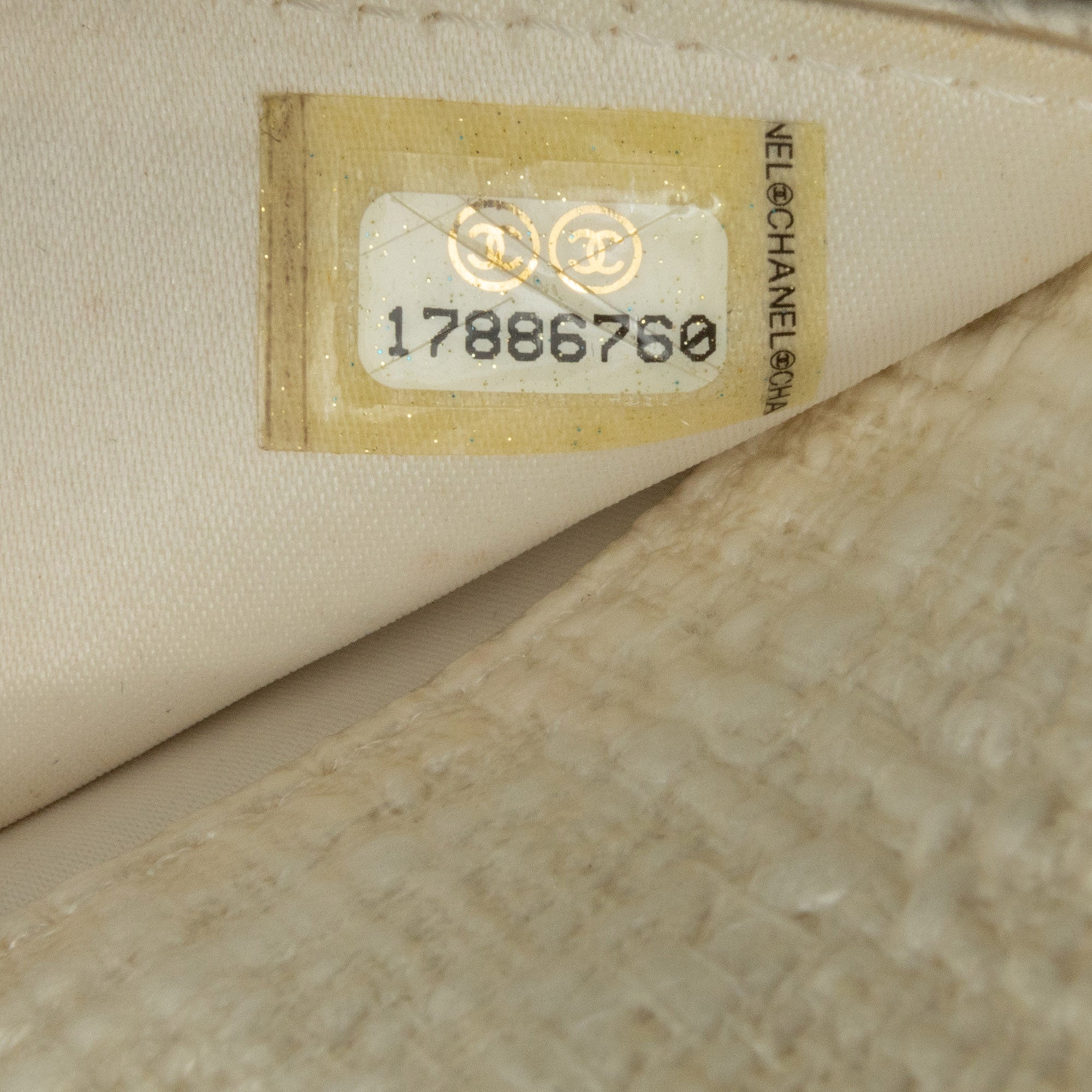 Chanel | Pre-Owned CC Coated Tweed Wallet On Chain - I | Brown/Beige