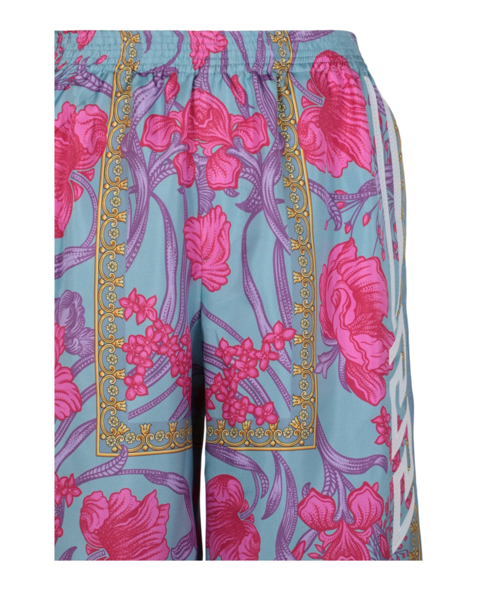 Versace | Acid Bouquet Print Silk Shorts