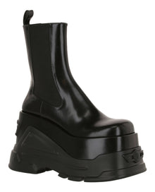 Versace | Platform Leather Ankle Boots