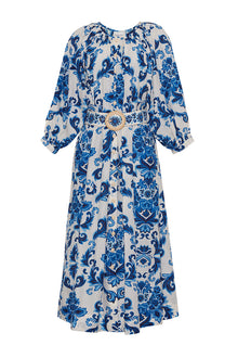 Simone Cover-Up Dress | Fiore Evening Blue