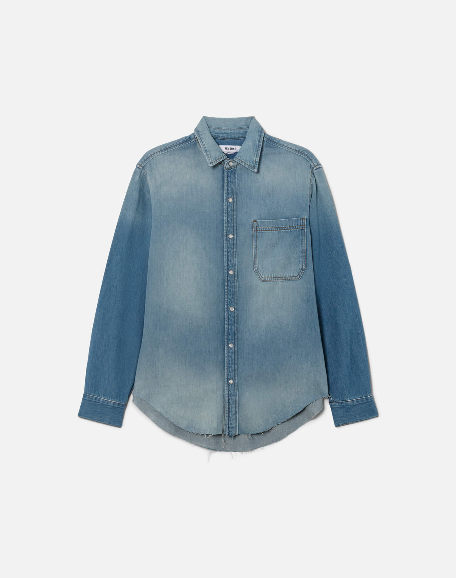 Womens | Easy Denim Shirt | Aged Worn Blue