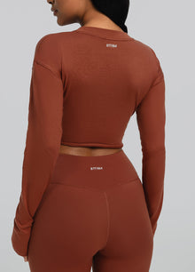 Cropped Long Sleeve | Rust Brown
