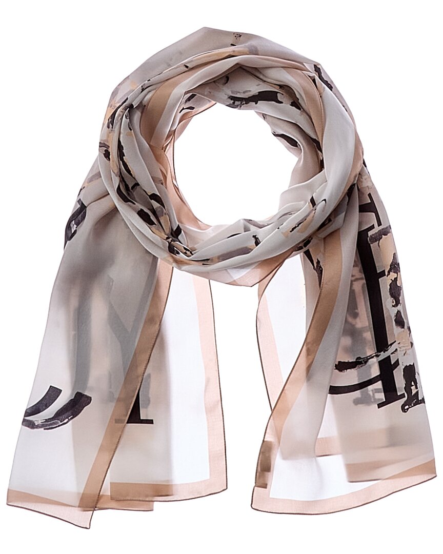 Jimmy Choo | Womens | Logo Silk Scarf | Blush Multi