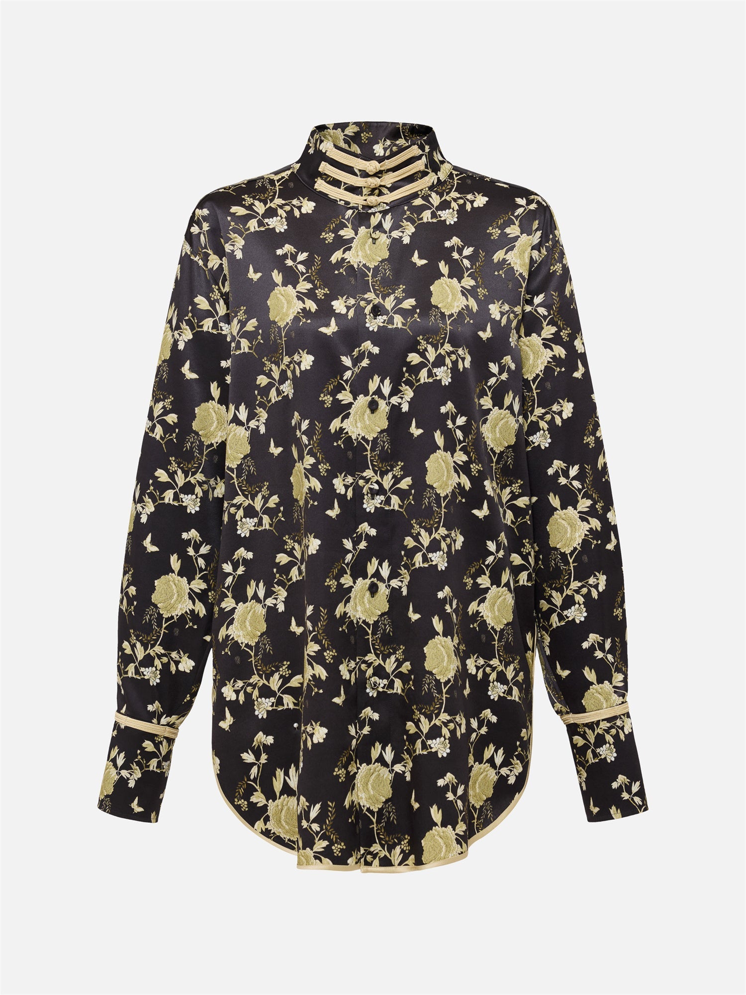 Chinese Style Jacquard Shirt | Black