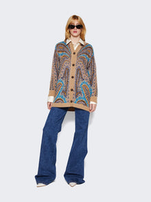 Women | Etro | Girocollio Knit Cardigan | Brown & Blue