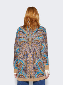 Women | Etro | Girocollio Knit Cardigan | Brown & Blue