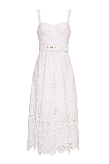 Calypso Dress | White Embroidered Eyelet