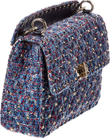 Valentino | Womens | Rockstud Spike Medium Tweed Shoulder Bag | Blue