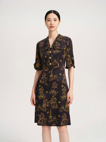 V-Neck Midi Dress | Black