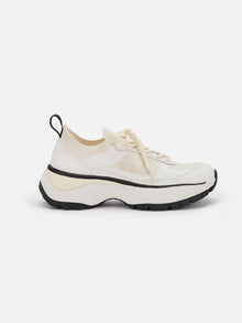 Thick-Soled Knitted Sports Shoes | White