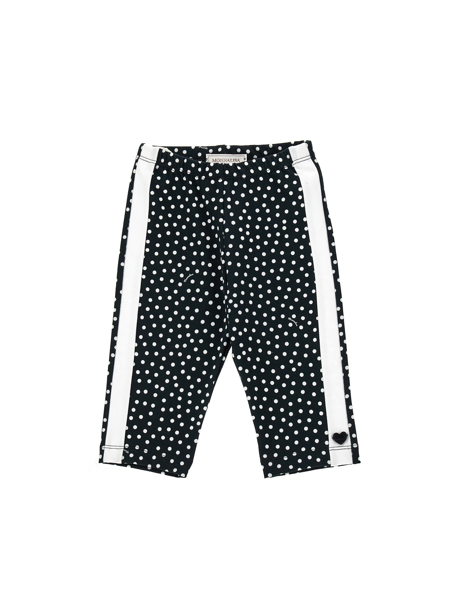 Girls | Polka Dot Cycling-Style Leggings | Black/White
