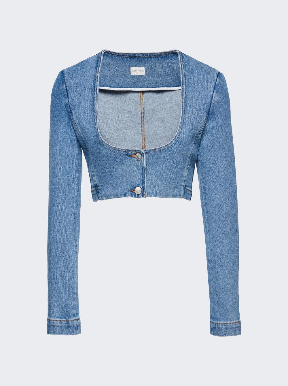 Women | Magda Butrym | Ultra Cropped Scoop Denim Jacket | Blue