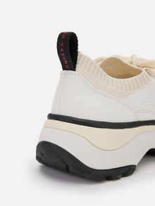 Thick-Soled Knitted Sports Shoes | White