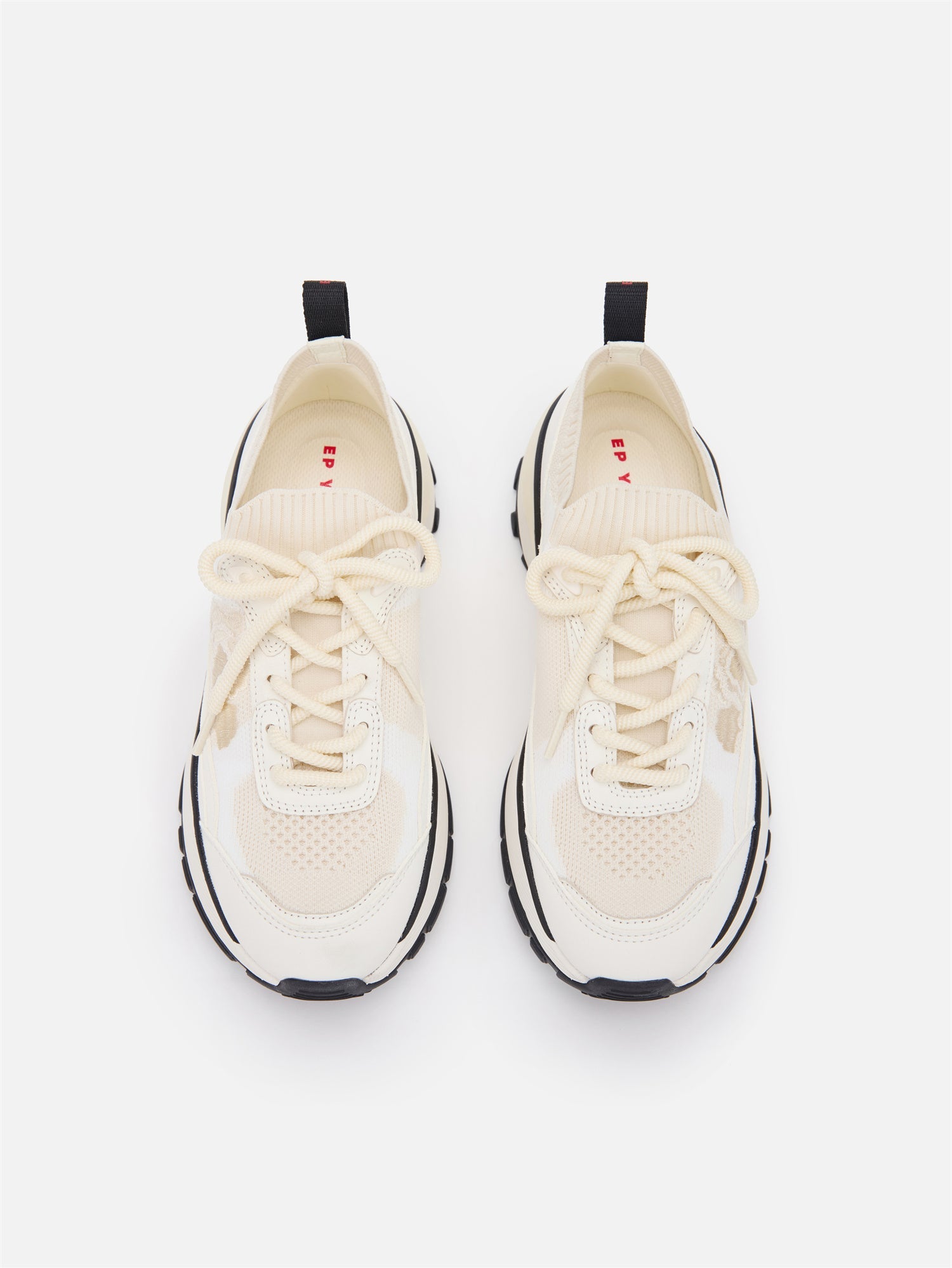 Thick-Soled Knitted Sports Shoes | White