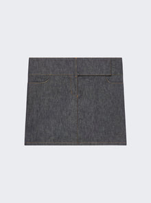 Women | Courrèges | Belted Denim Mini Skirt Dark Heather Grey | Gray