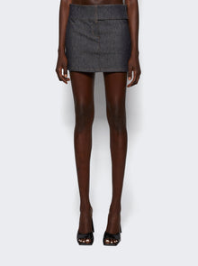 Women | Courrèges | Belted Denim Mini Skirt Dark Heather Grey | Gray