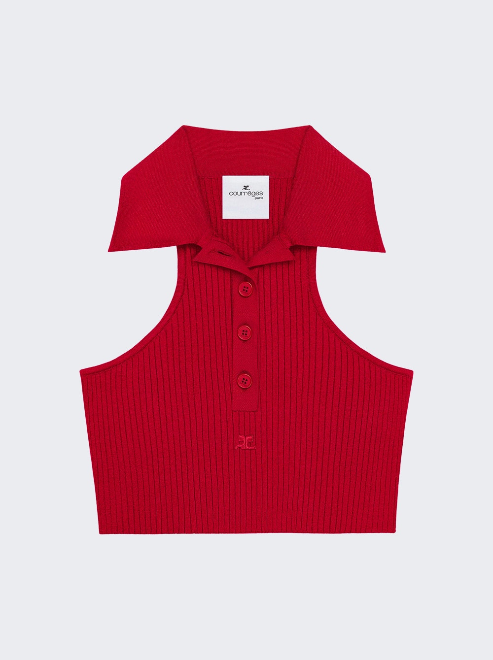 Women | Courrèges | Scuba Rib Knit Top Ruby | Red