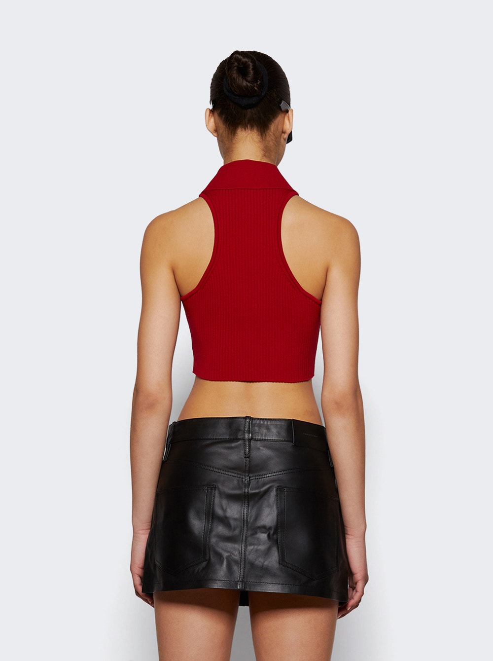 Women | Courrèges | Scuba Rib Knit Top Ruby | Red