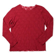 Plus Size Signature Lace Long Sleeve Top | Wild Berries (Red)