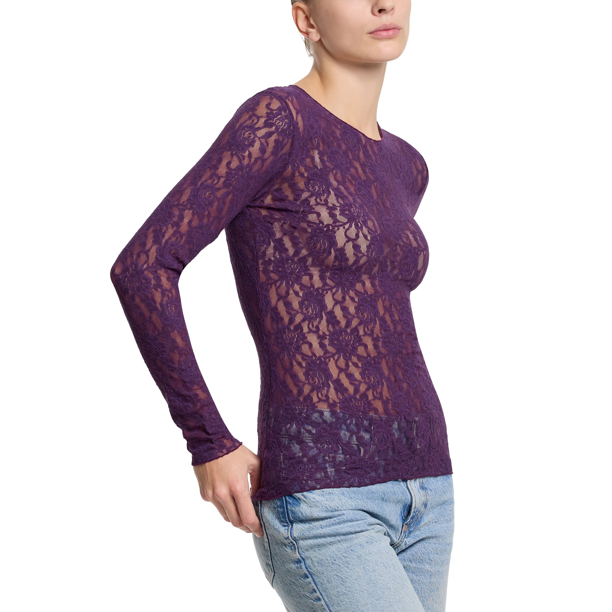 Signature Lace Long Sleeve Top | Stone Fruit (Purple)