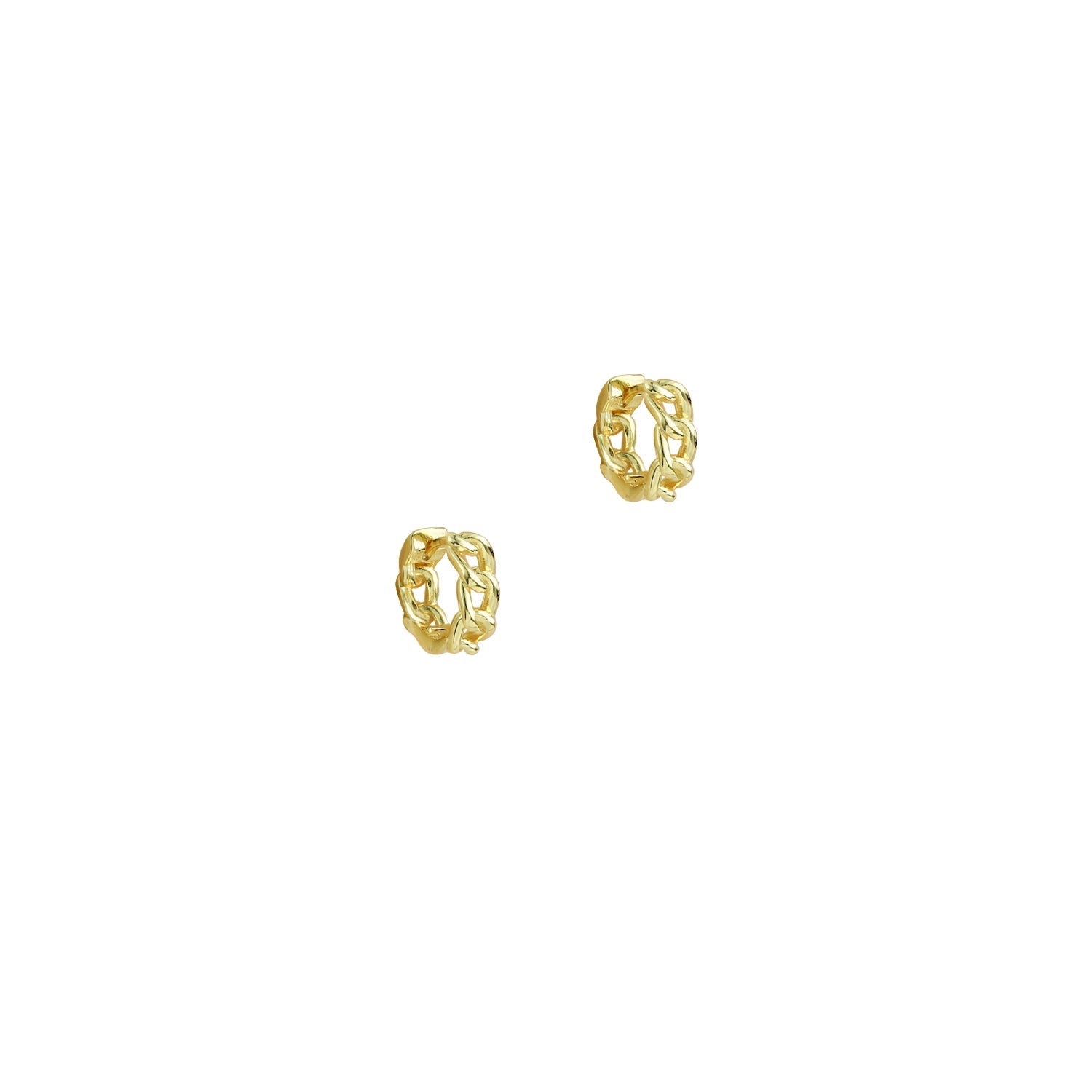 The Tiny Curb Link Hoop Earrings | Gold Vermeil & Sterling Silver