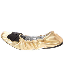 SCHUTZ | Womens | Suzanne Leather Ballet Flat | Gold/Black