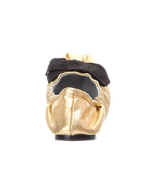 SCHUTZ | Womens | Suzanne Leather Ballet Flat | Gold/Black