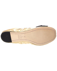 SCHUTZ | Womens | Suzanne Leather Ballet Flat | Gold/Black