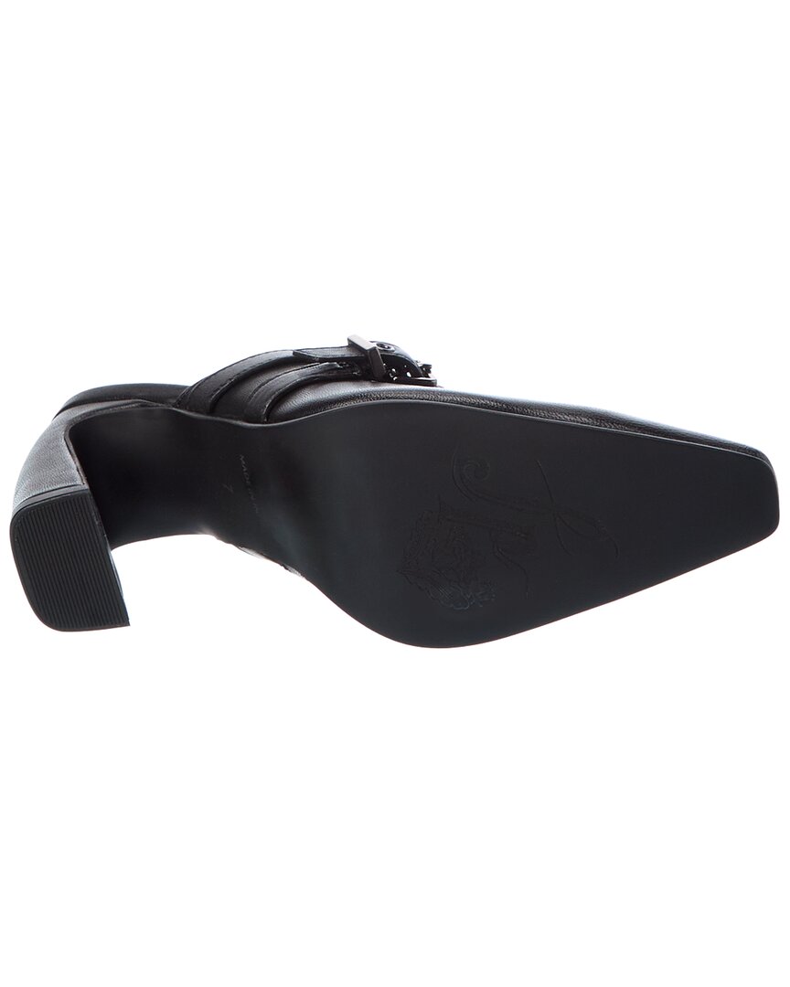Free People | Womens | Date Night Leather Mule | Black