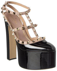Valentino | Womens | Rockstud 155 Patent Platform Pump | Black