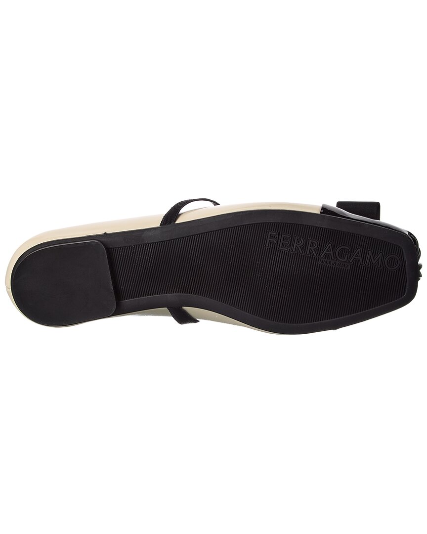 Ferragamo | Womens | New Vara Leather Ballet Flat | White