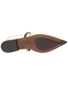 Brunello Cucinelli | Womens | Leather Slingback Flat | White