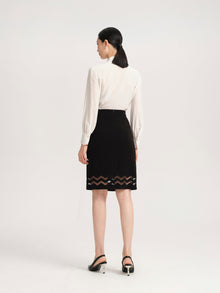 Triacetate Midi Skirt | Black
