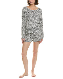 HUE | Womens | 2pc Waffel Pajama Set | White