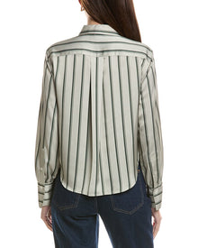 rag & bone | Womens | Andre Satin Stripe Shirt | Grey