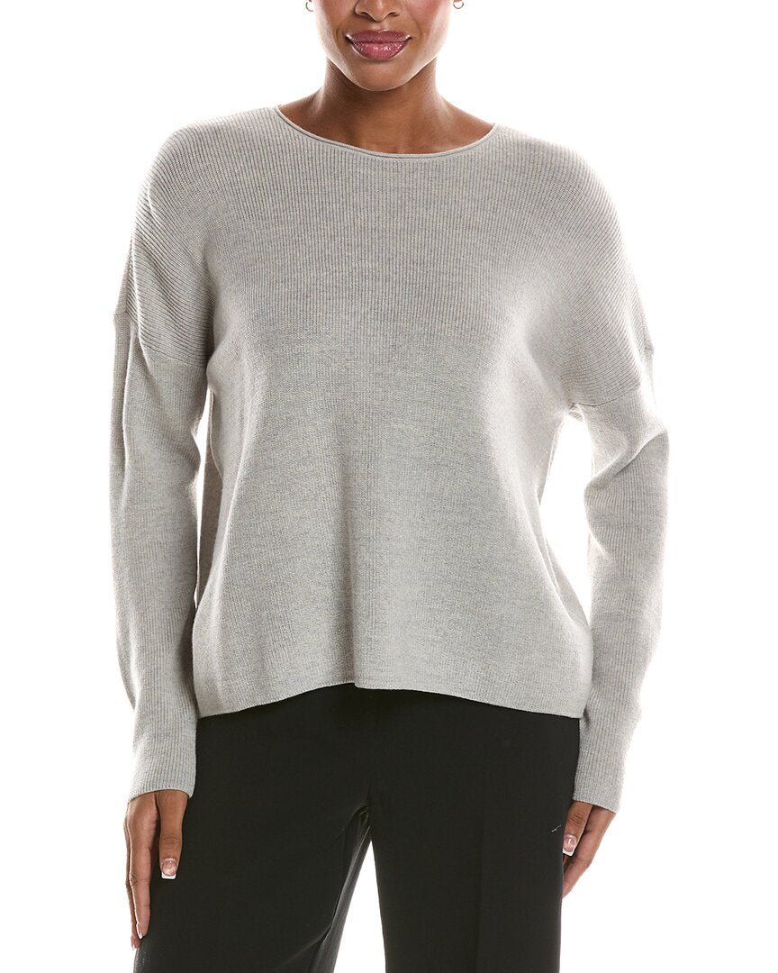EILEEN FISHER | Womens | Crew Wool Sweater | White