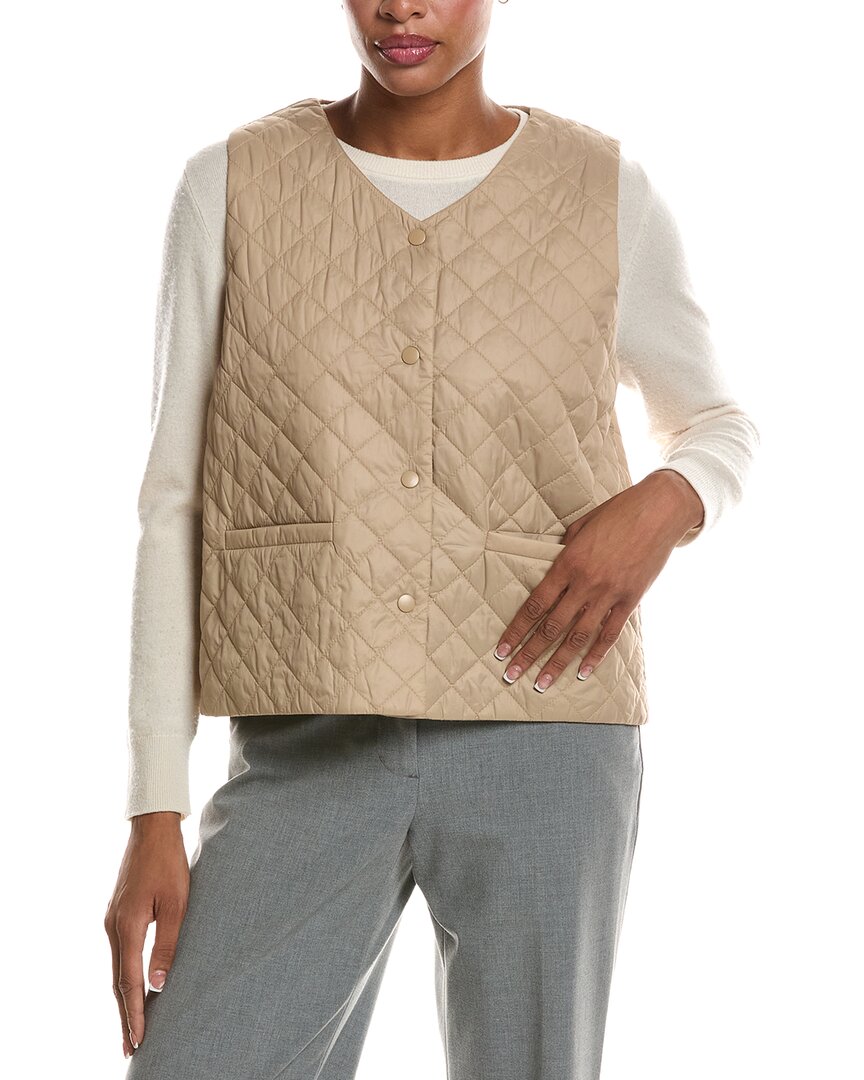 EILEEN FISHER | Womens | Petite V-Neck Vest | Brown