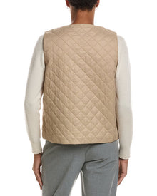 EILEEN FISHER | Womens | Petite V-Neck Vest | Brown